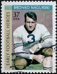 Early football hero Bronko Nagurski on american stamp
