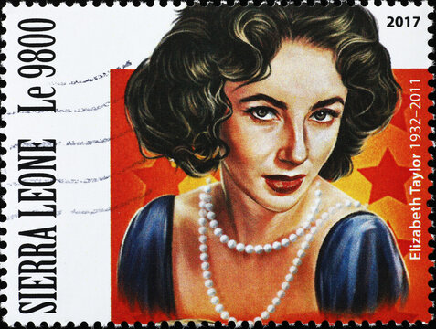 Elizabeth Taylor Portrait On Postage Stamp