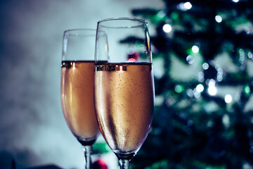 two glasses of champagne