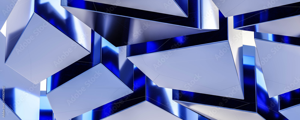 Poster abstract modern minimalistic geometric shape polygon background 3d render illustration