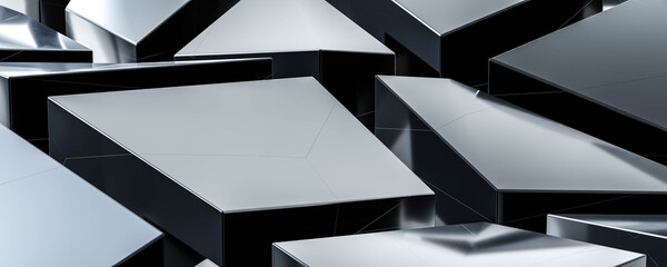 modeen minimalistic black cubic abstract geometric shapes background wallpaper 3d render illustration