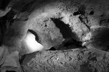 Cave Abstract in Black and White