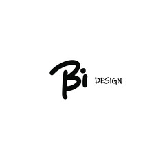 Bi initial handwriting white background