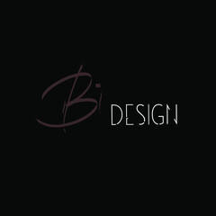 Obraz premium Bi initial handwriting black background