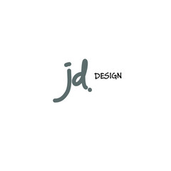jd handwritten logo for identity white background
