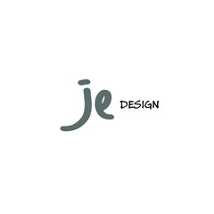 je handwritten logo for identity white background