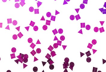 Light Purple vector cover in polygonal style with circles.