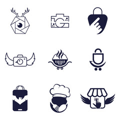 Business, Company Professional Logo Icon Set 9 Bundle Design