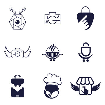 Business, Company Professional Logo Icon Set 9 Bundle Design