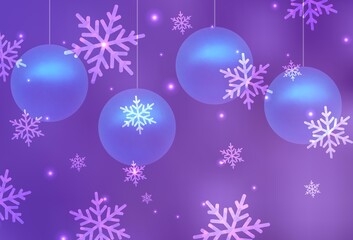 Light Purple vector background in Xmas style.
