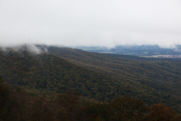 Mountain with a low cloud in the morning