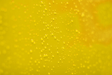 soft focus trendy color wall vivid yellow colors perspective surface with water drops abstract background space