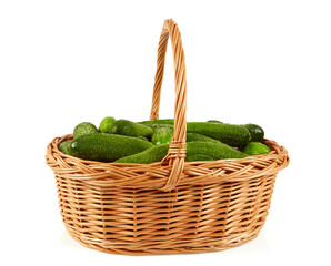 fresh cucumbers isolated on white background