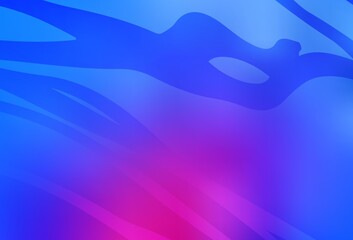Light Pink, Blue vector blurred shine abstract template.