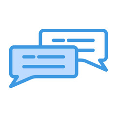 Chat icon vector illustration in blue style for any projects