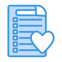 Wish list icon vector illustration in blue style for any projects