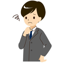 困った表情のビジネスマンのベクターイラスト