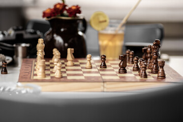 Chessboard in the Cafe. 
Checkmate.