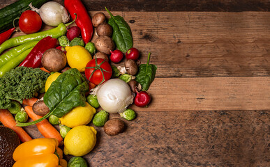 colorful and fresh vegetables wildly mixed up