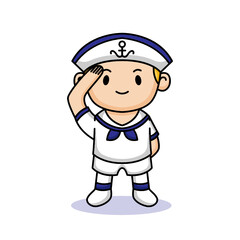 Cute kid kindergarten with sailor costume