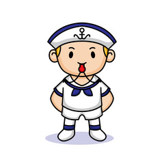 Cute kid kindergarten with sailor costume