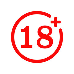 Signs of Adult Age Restriction only logo icon