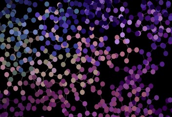 Dark Pink, Green vector pattern with artificial intelligence network.