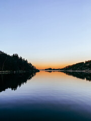 sunset over the river