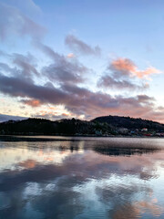 sunset over the river
