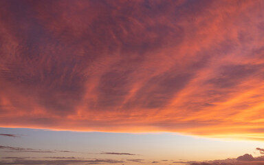 Fototapeta na wymiar Red clouds of sunset sky.