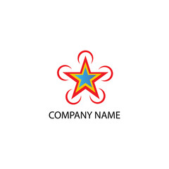 star logo company color illustration design vector