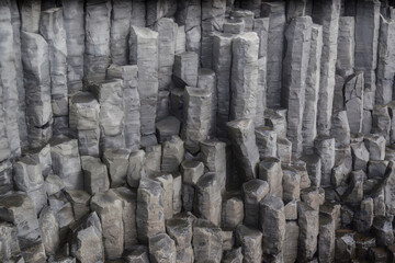 Close-up of basalt column in Iceland