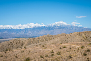 Fototapeta na wymiar An overlooking view of nature in Palm Springs, California