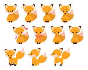 狐イラスト素材 : Fox illustration material