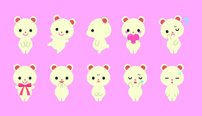 白くまイラスト素材 : white bear illustration material