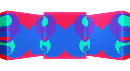 Bunter Hintergrund Illustration für Präsentationen, Banner & Flyer. Pink und Blau Töne. 3D entwerfen gerendert Illustration	￼