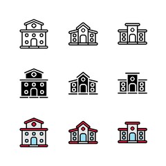 Fototapeta premium Hospital or Clinic Icon : Medical Theme, Pharmaceutical Theme, Healthcare Theme, Infographics and Other Graphic Related Assets.