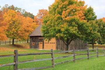 barn in autumn