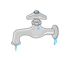 Fototapete 蛇口 イラスト 横向き 単水栓 水漏れ ポタポタ 番号 図 Unity Design