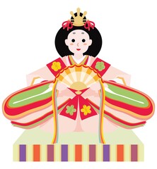 ひな祭りのピンクの女雛の雛人形