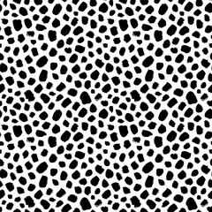 Doodle seamless pattern with black dots. Hand drawn vector simple graphic design. Rounded spots and splodges illustration. Polka dot pattern for digital paper, textile print, web design.