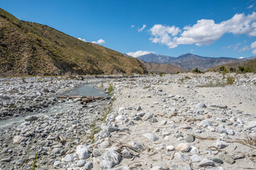 A narrow stream of water in Palm Springs, California