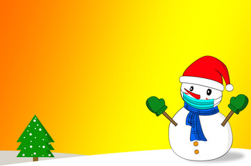 Merry Christmas in coronavirus pandemic background