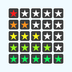 Vector symbol of one to five star ratings.