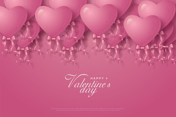Obraz na płótnie Canvas Happy Valentine's day with pink background