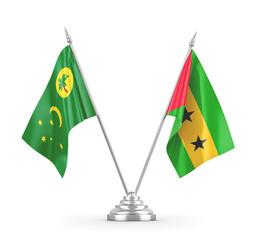Sao Tome and Principe and Cocos Keeling Islands table flags