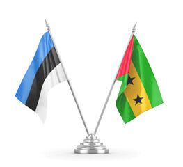 Sao Tome and Principe and Estonia table flags