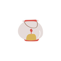 Candle in candlestick icon. Colored flat vector icon