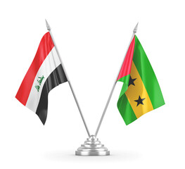 Sao Tome and Principe and Iraq table flags