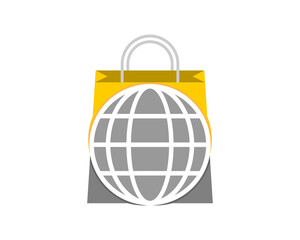 Shopping bag with globe inside